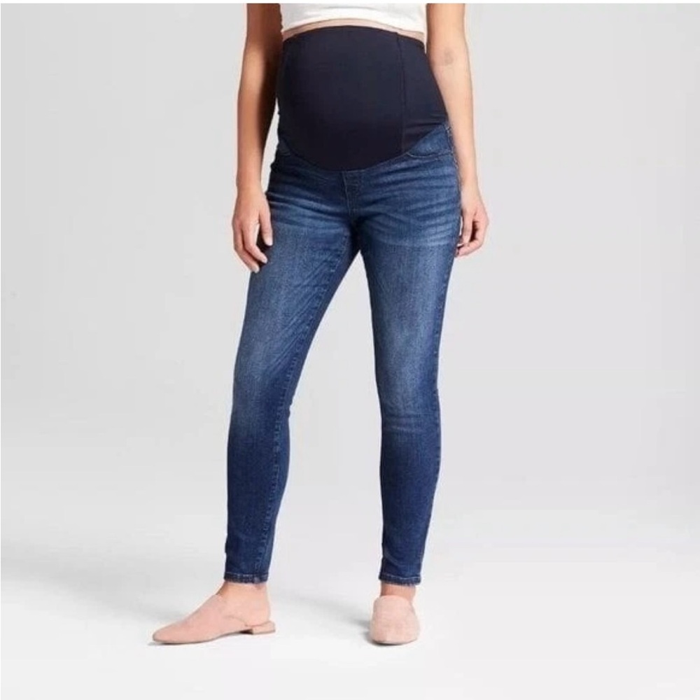 *New Isabel & Ingrid Maternity Crossover Panel Denim Jeans Size 4/27R Dark Wash